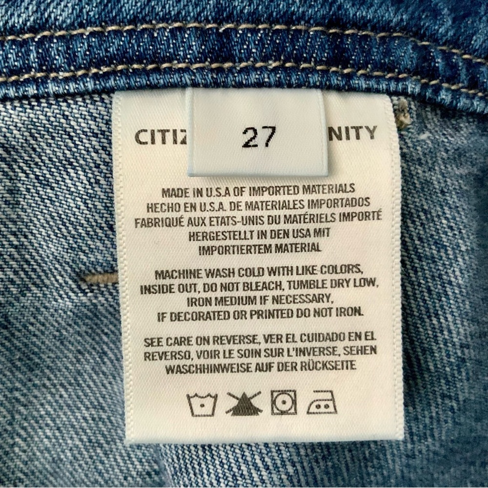 CITIZENS OF HUMANITY Noelle Belted Cargo Jeans High Waist Crop Blue Size 27 - Picture 13 of 16